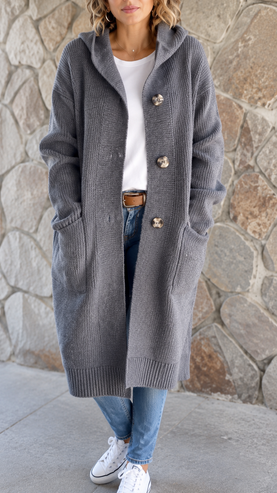 Women’s Long Knit Open Front Cardigan