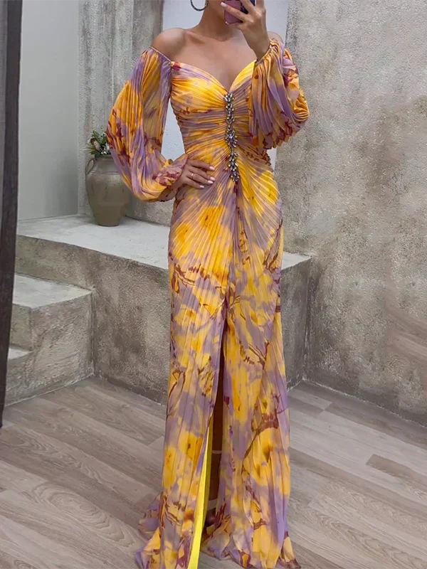 Women’s Elegant V-Neck Evening Dress