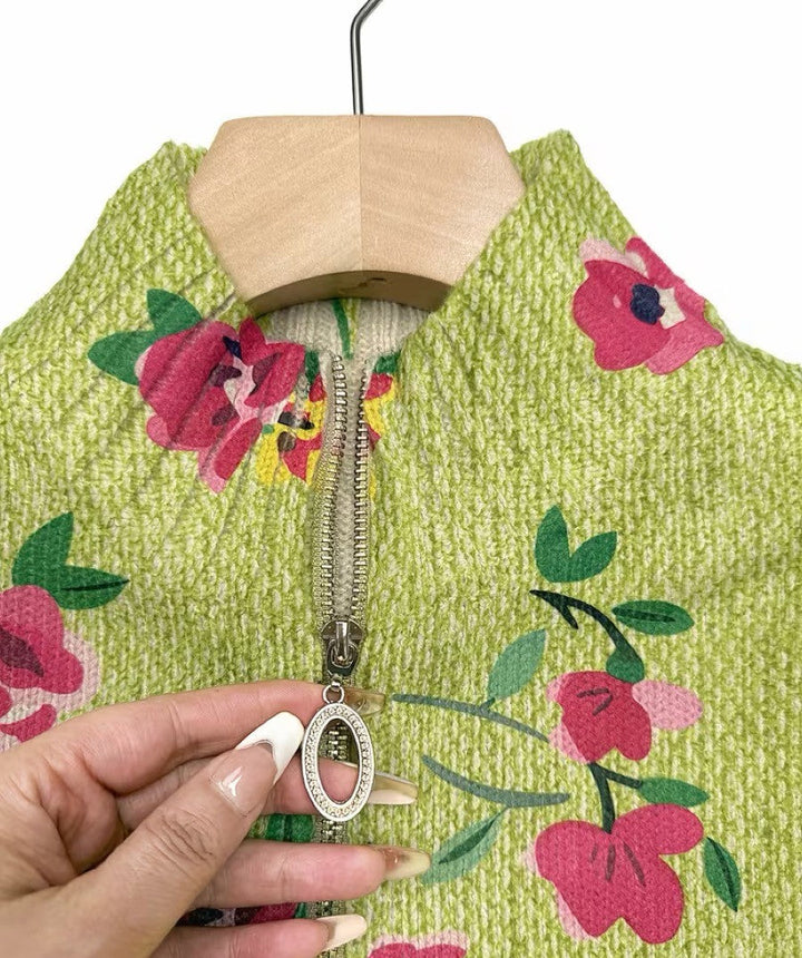 Women’s Pink Floral Zip-Up Cardigan
