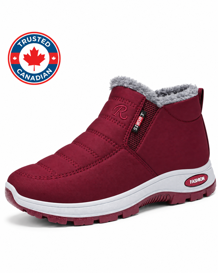 Women’s Quilted Slip On Red Ankle Boots