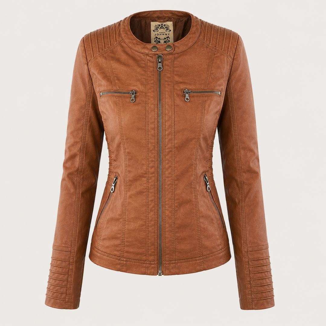 Women’s Hooded Biker Zip Up Jacket