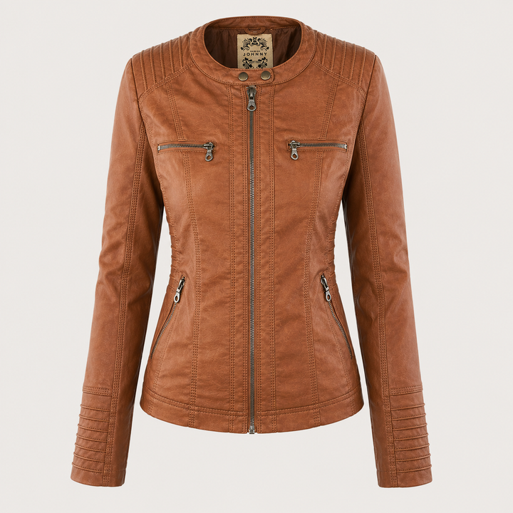 Women’s Hooded Biker Zip Up Jacket