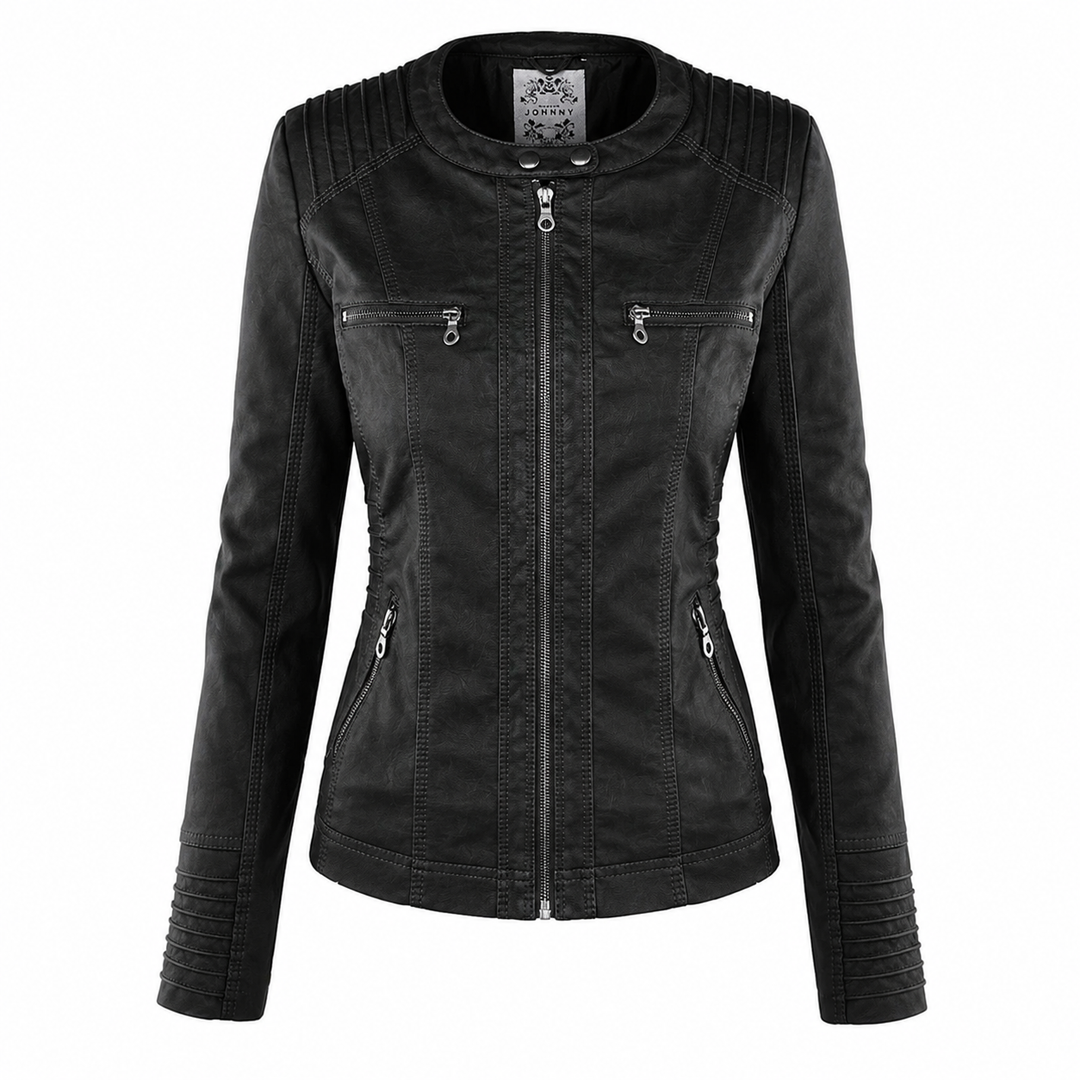 Women’s Hooded Biker Zip Up Jacket