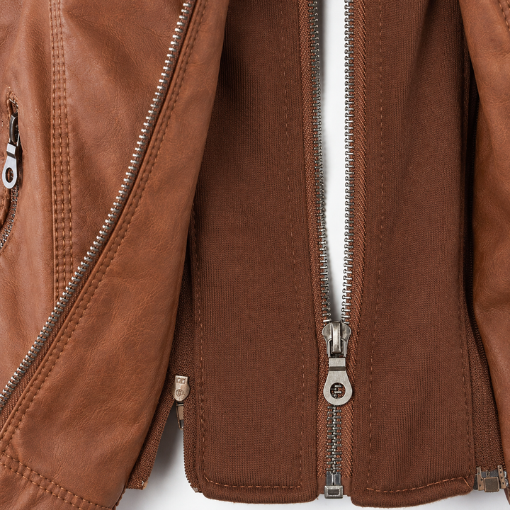 Women’s Hooded Biker Zip Up Jacket