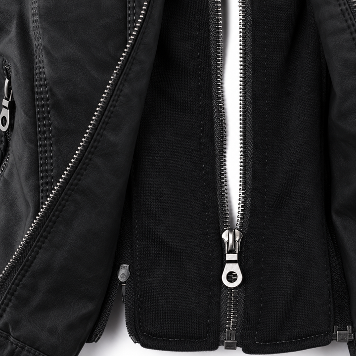 Women’s Hooded Biker Zip Up Jacket