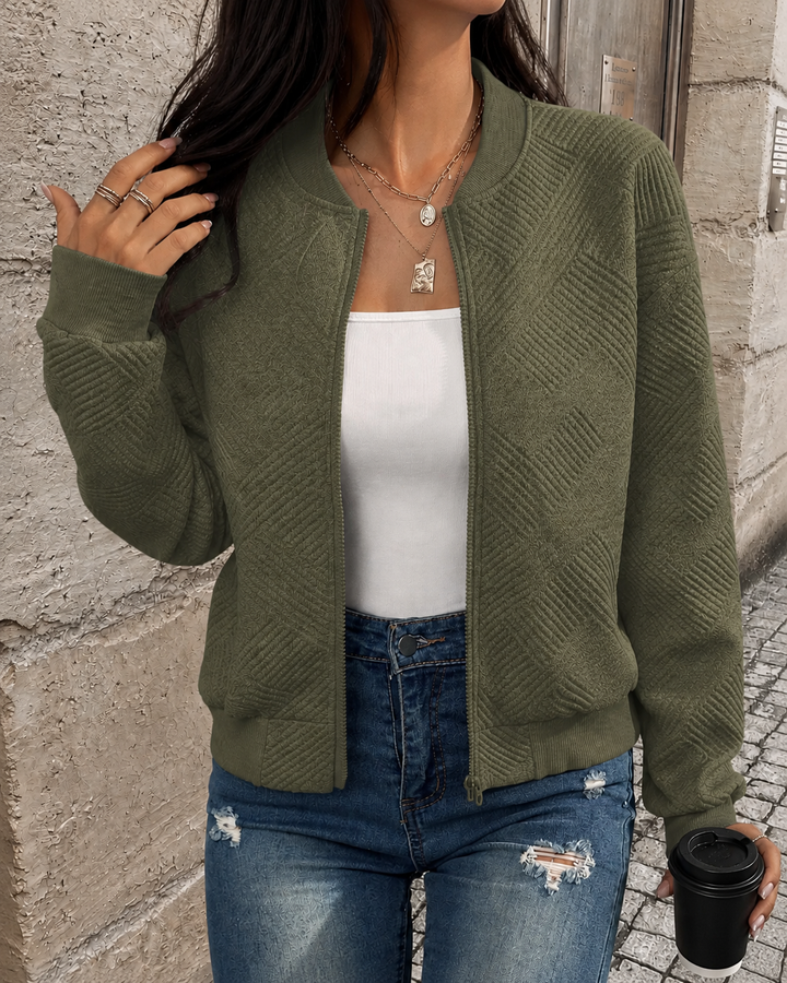 Women’s Structured Zip Up Bomber Jacket
