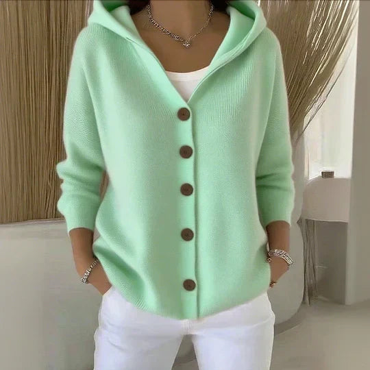 Women's V-Neck Button-Front Knit Cardigan