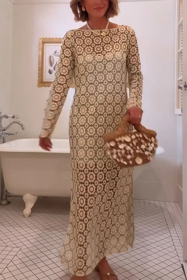 Women’s Floral Long Sleeve Midi Dress