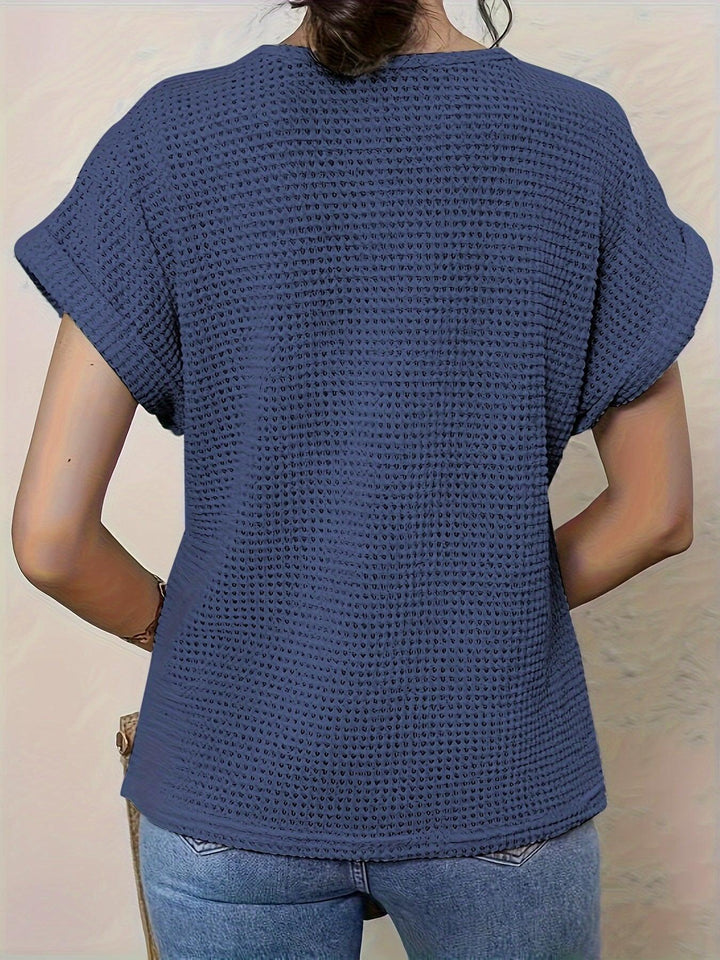 Women’s Embroidered Ruffle V Neck Top
