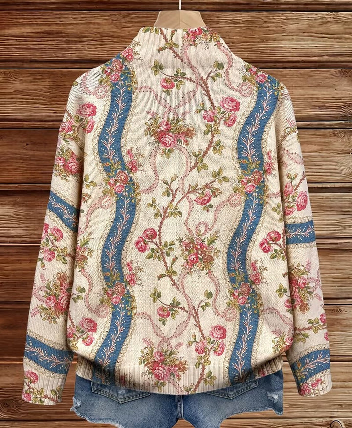 Women’s Paisley Print Zip Up Cardigan