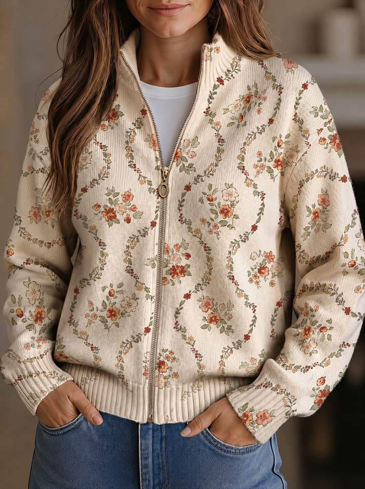 Women’s Lightweight Floral Zip Up Cardigan
