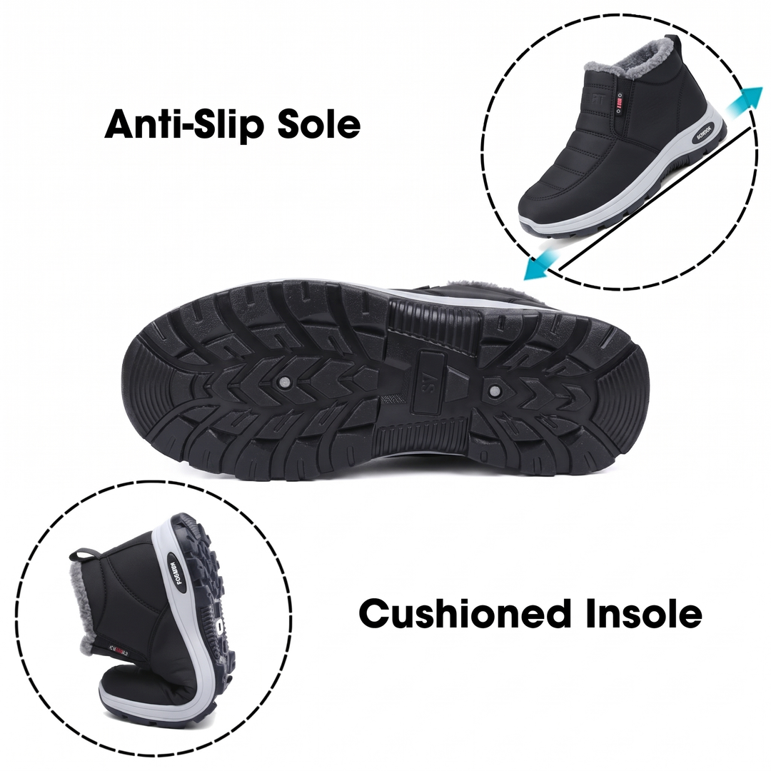 Women’s Quilted Slip-On Black Ankle Boots