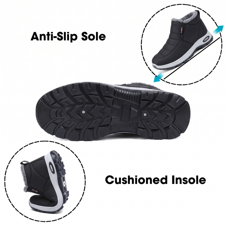 Women’s Quilted Slip-On Black Ankle Boots