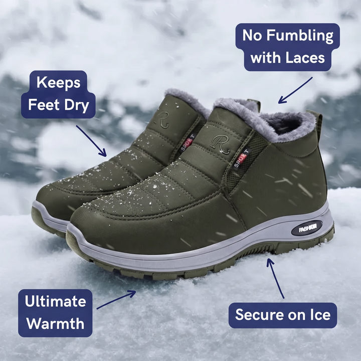 Women’s Quilted Slip-On Green Ankle Boots