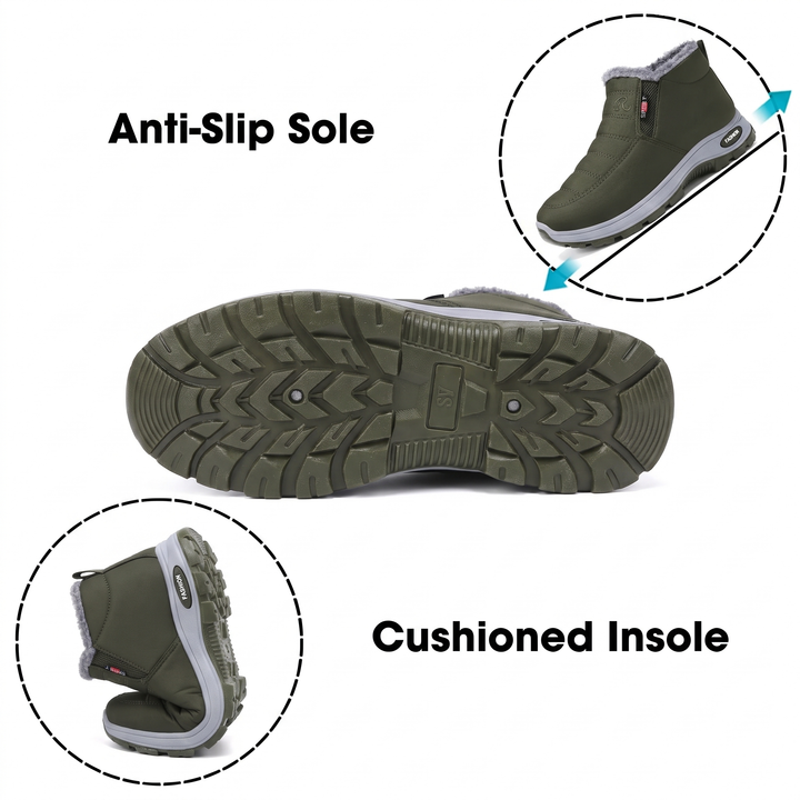 Women’s Quilted Slip-On Green Ankle Boots