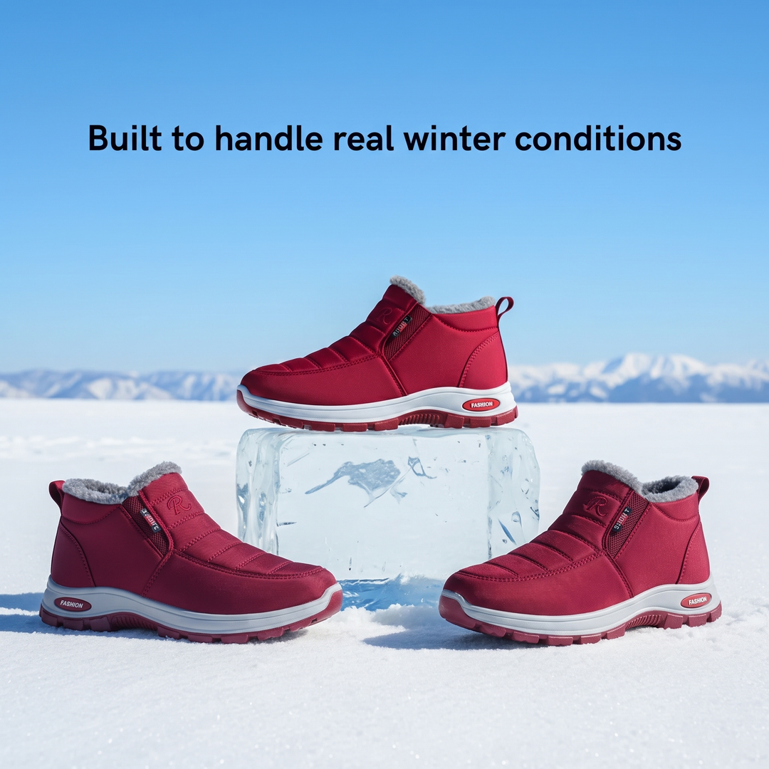 Women’s Quilted Slip-On Dark Red Ankle Boots