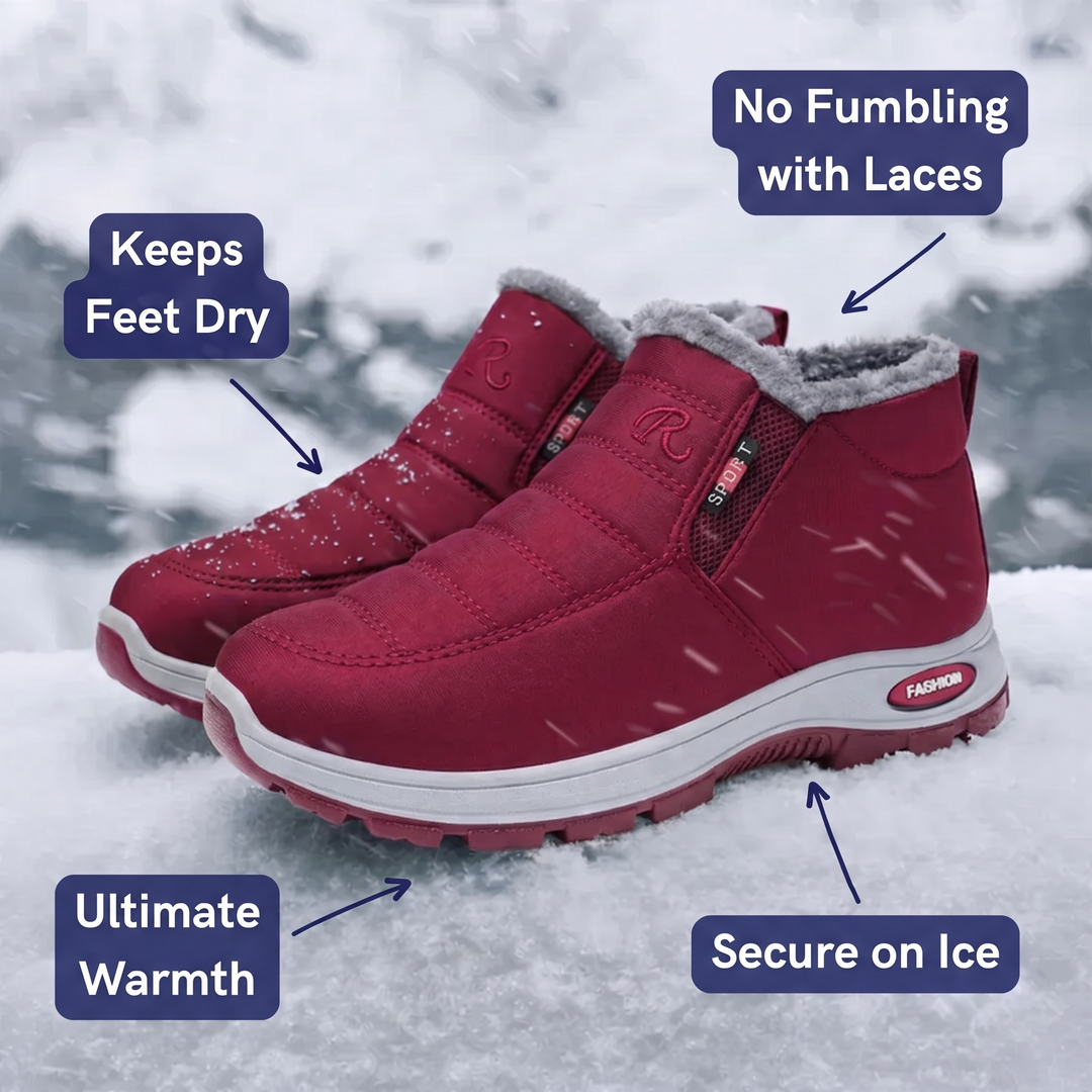 Women’s Quilted Slip On Red Ankle Boots