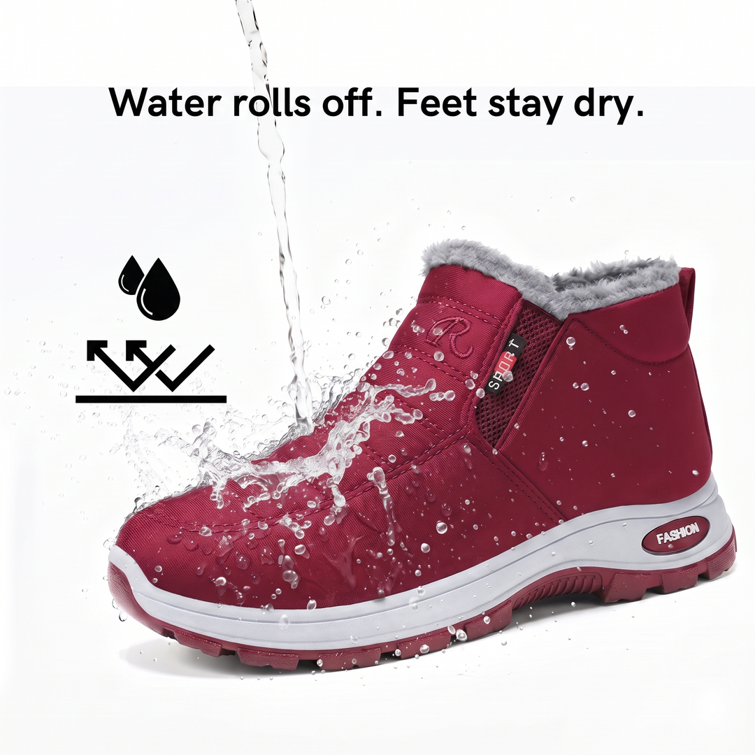 Women’s Quilted Slip On Red Ankle Boots