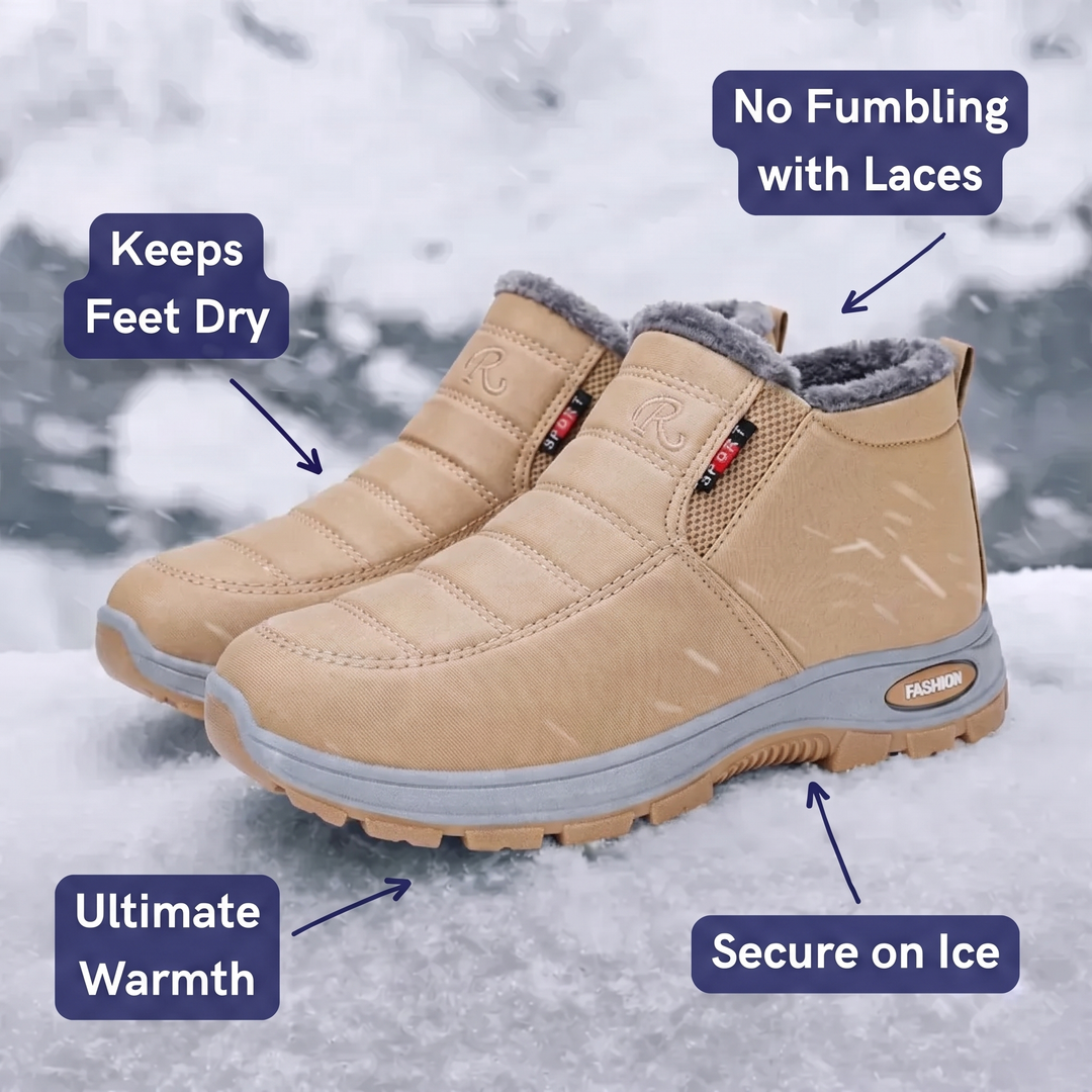 Women’s Quilted Slip-On Beige Ankle Boots