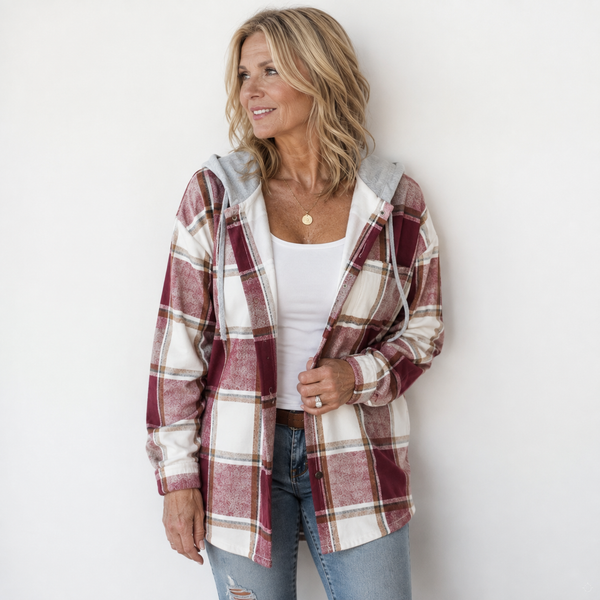 Women’s Cozy Plaid Hooded Jacket