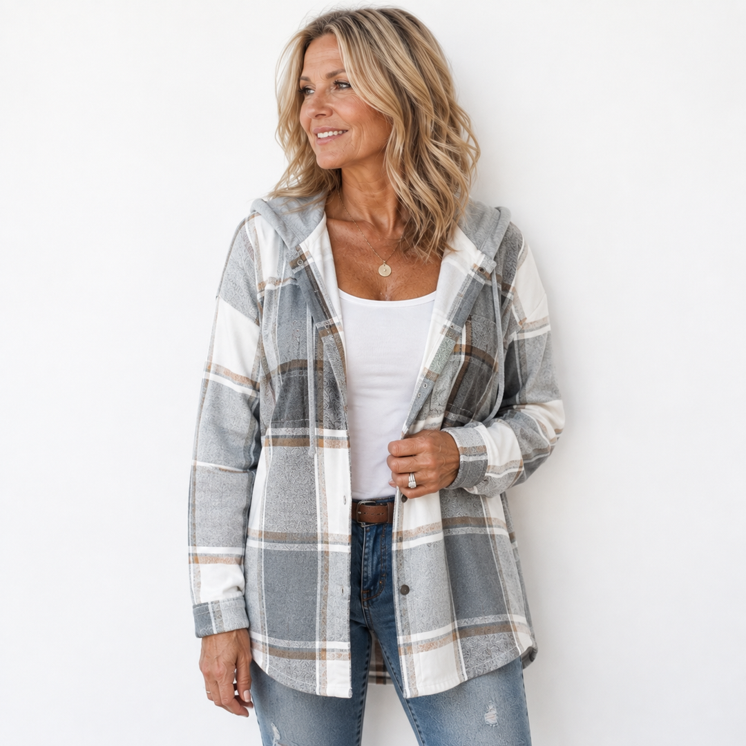 Women’s Cozy Plaid Hooded Jacket