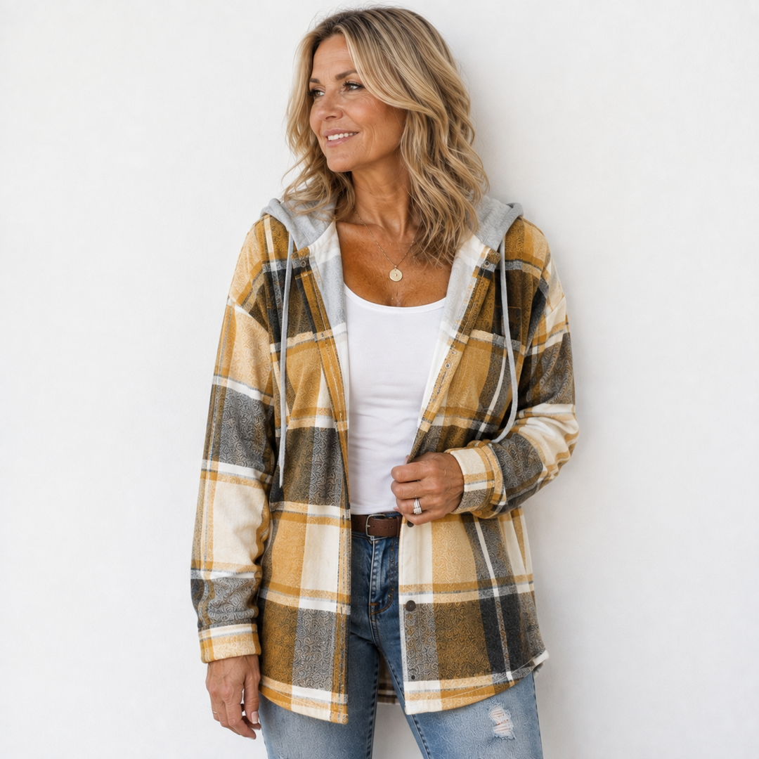 Women’s Cozy Plaid Hooded Jacket
