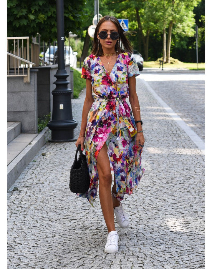 Women’s V-Neck Floral Print Dress