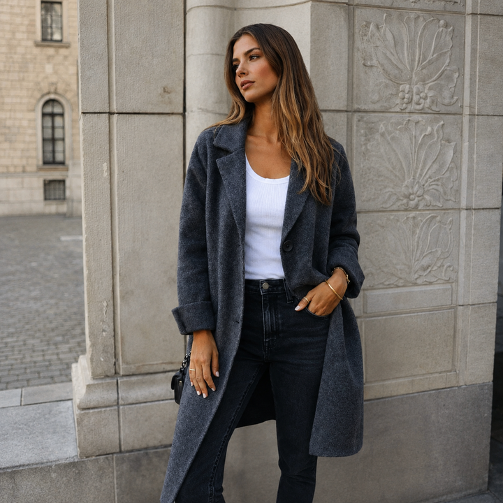 Women’s Classic Button Front Longline Coat