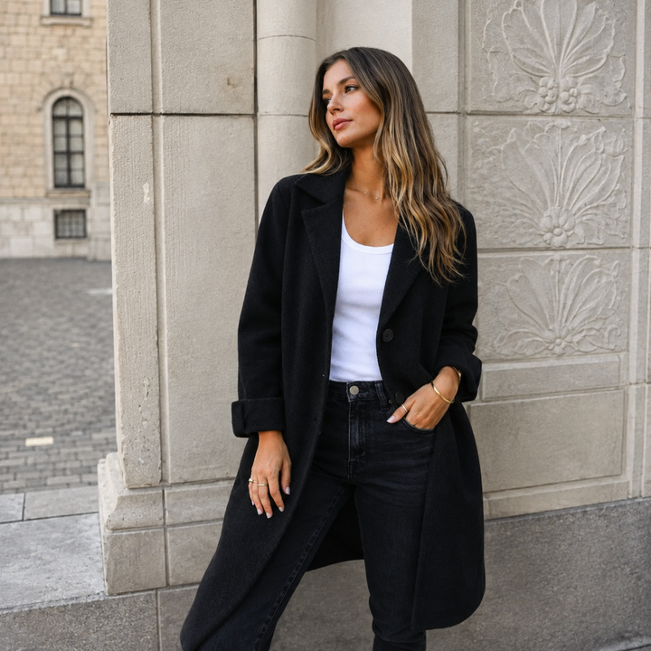 Women’s Classic Button Front Longline Coat