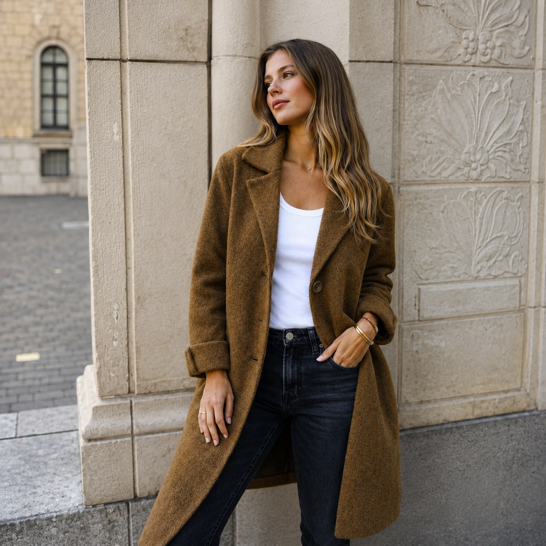 Women’s Classic Button Front Longline Coat