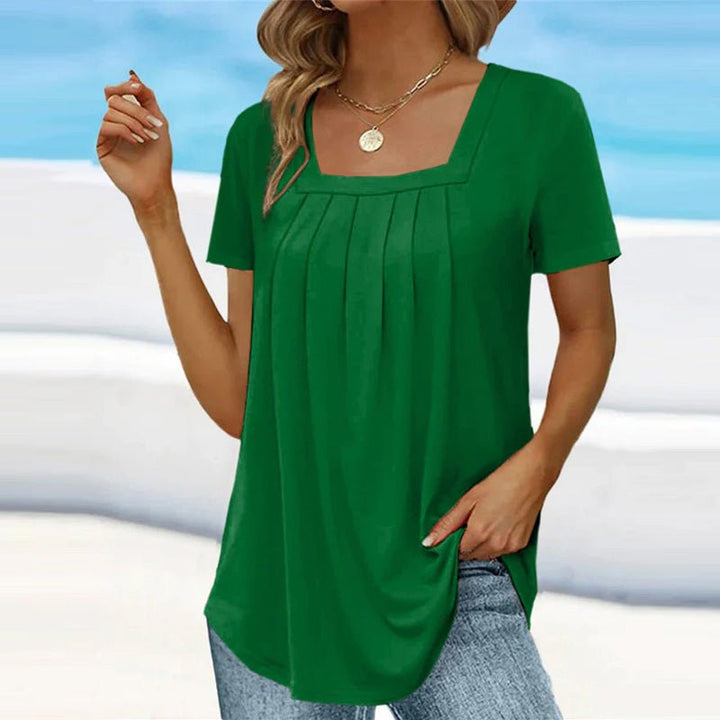 Women’s Pleated Square Neck Top