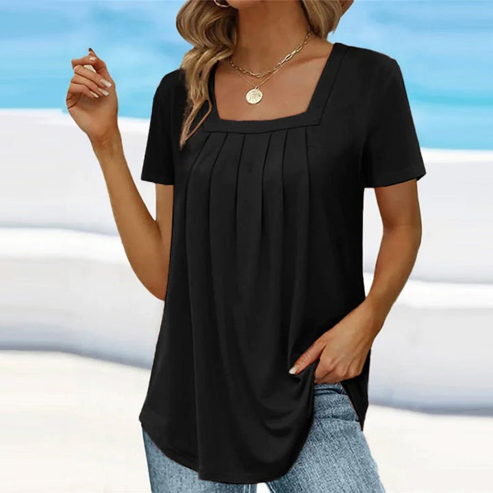 Women’s Pleated Square Neck Top