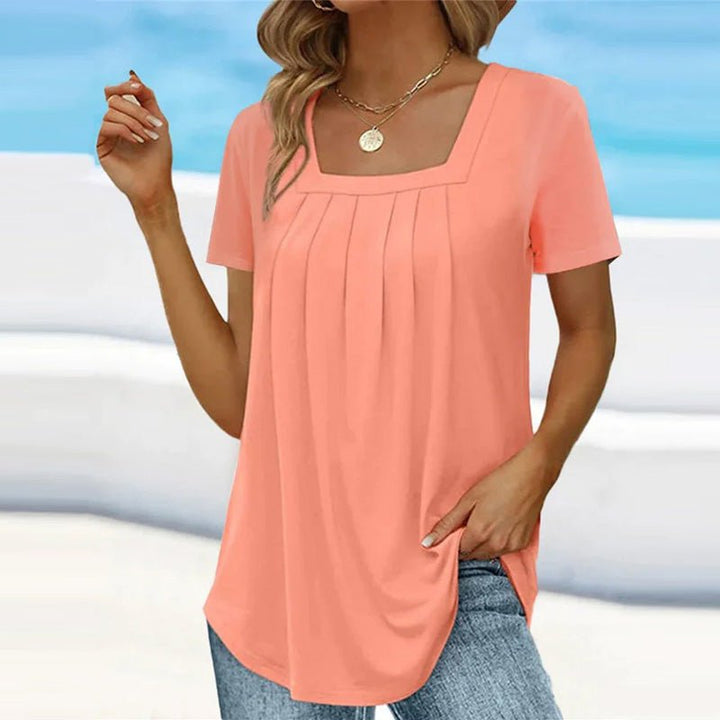 Women’s Pleated Square Neck Top