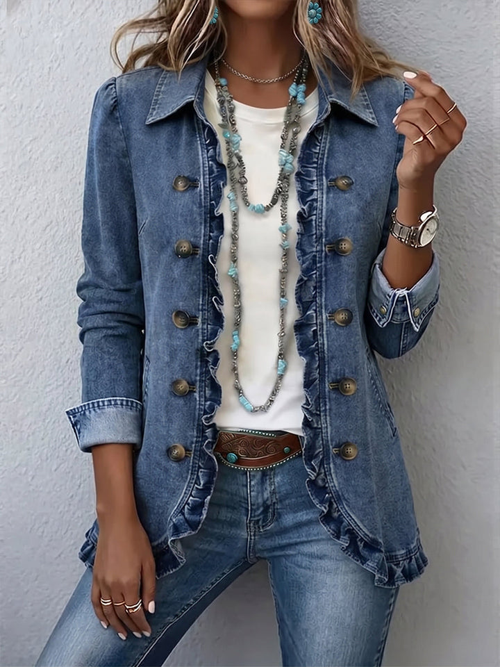 Women’s Ruffle Trim Blazer Jacket