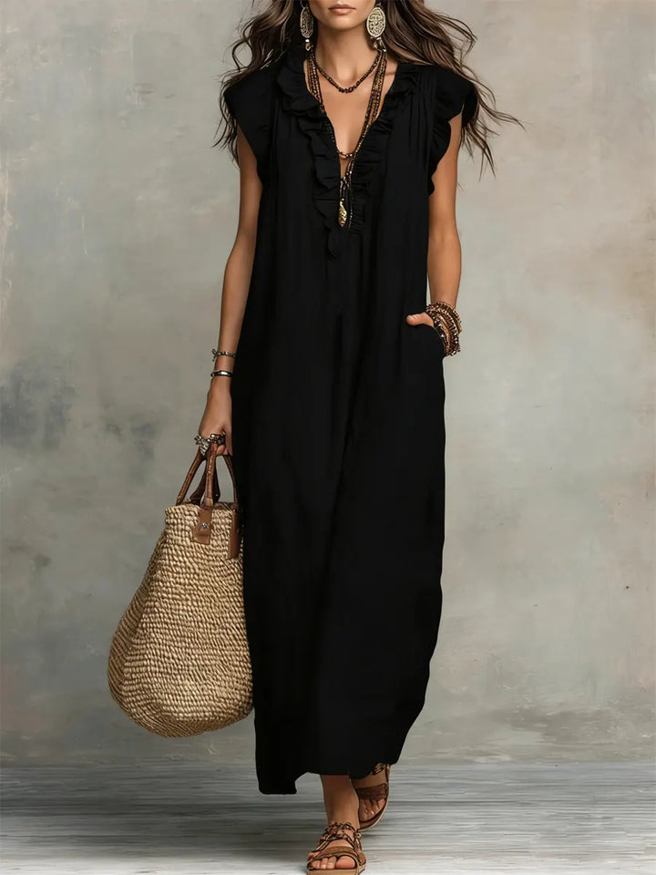 Women’s Boho Ruffle Maxi Dress