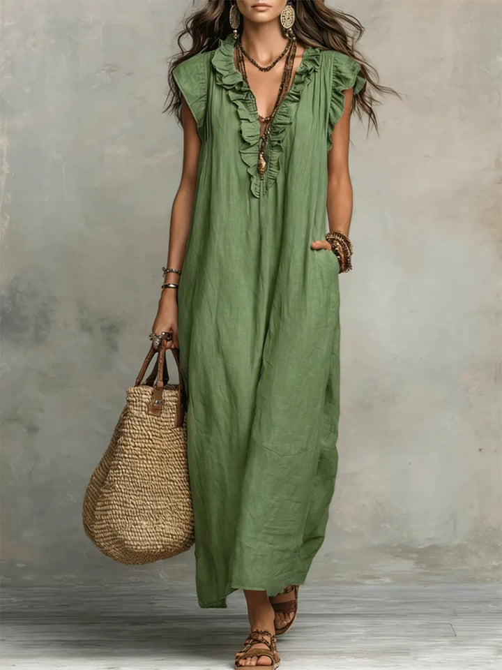 Women’s Boho Ruffle Maxi Dress