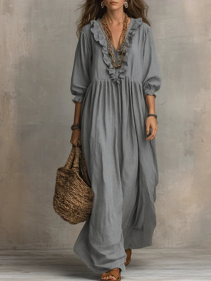 Women’s Boho Long Sleeve Flowy Maxi Dress
