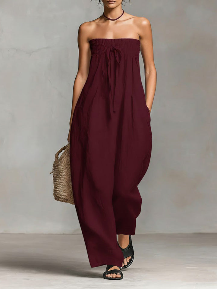 Women’s Strapless Flowy Maxi Dress