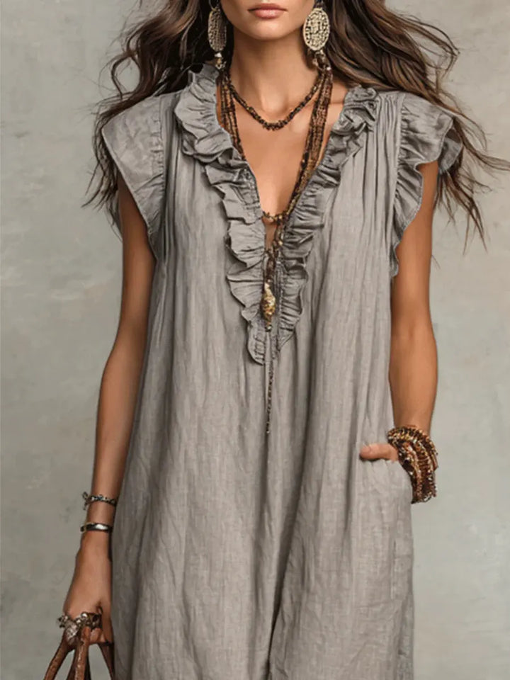 Women’s Boho Ruffle Maxi Dress