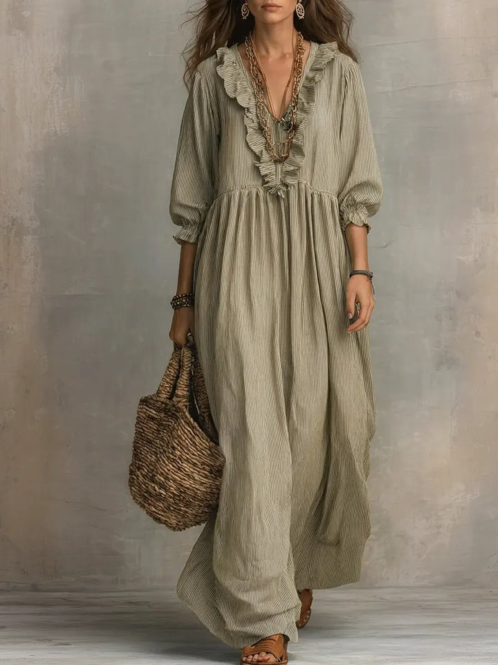 Women’s Boho Long Sleeve Flowy Maxi Dress