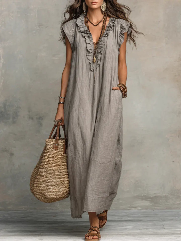 Women’s Boho Ruffle Maxi Dress