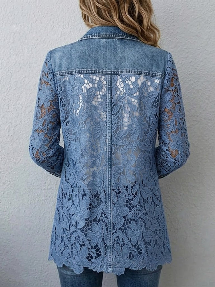 Women’s Sheer Floral Tailored Blazer Jacket