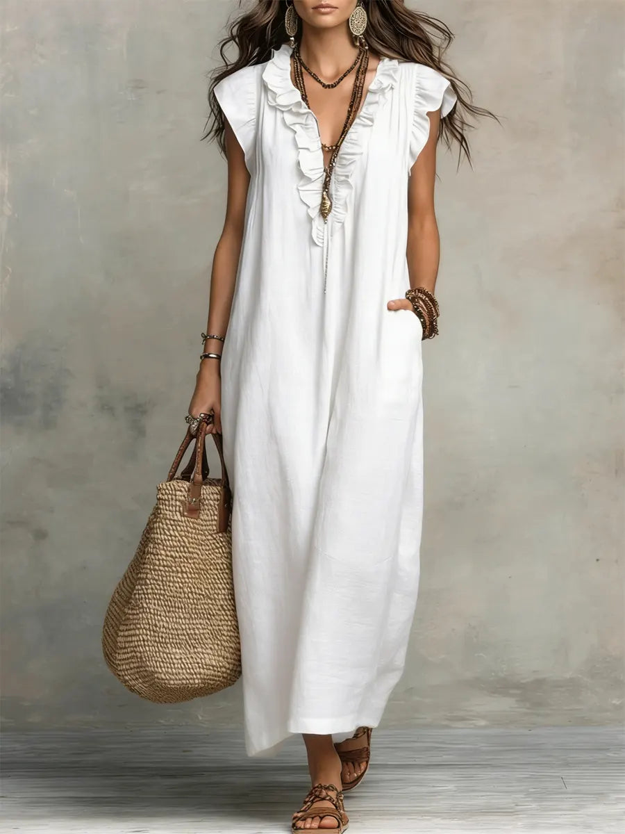 Women’s Boho Ruffle Maxi Dress