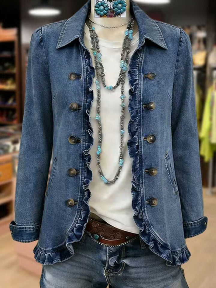 Women’s Ruffle Trim Blazer Jacket