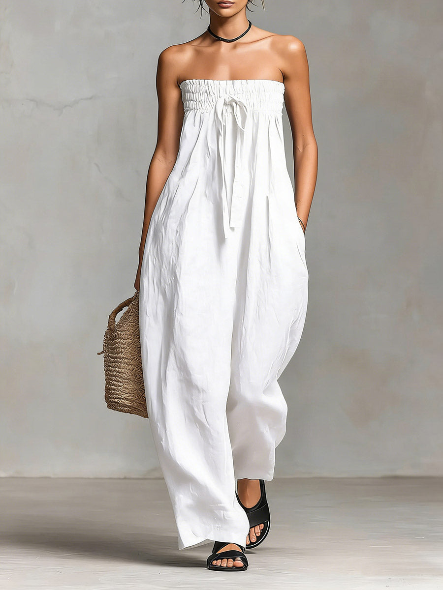 Women’s Strapless Flowy Maxi Dress