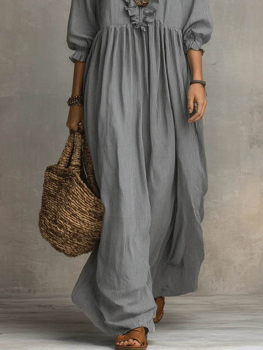Women’s Boho Long Sleeve Flowy Maxi Dress