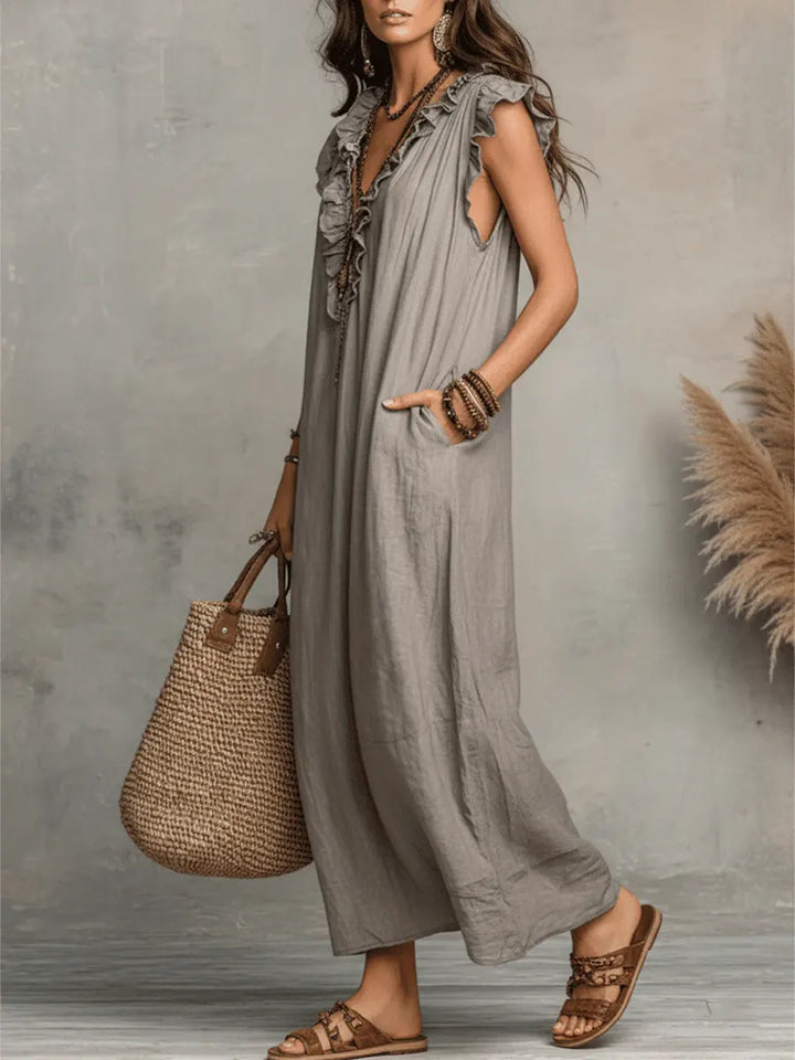 Women’s Boho Ruffle Maxi Dress