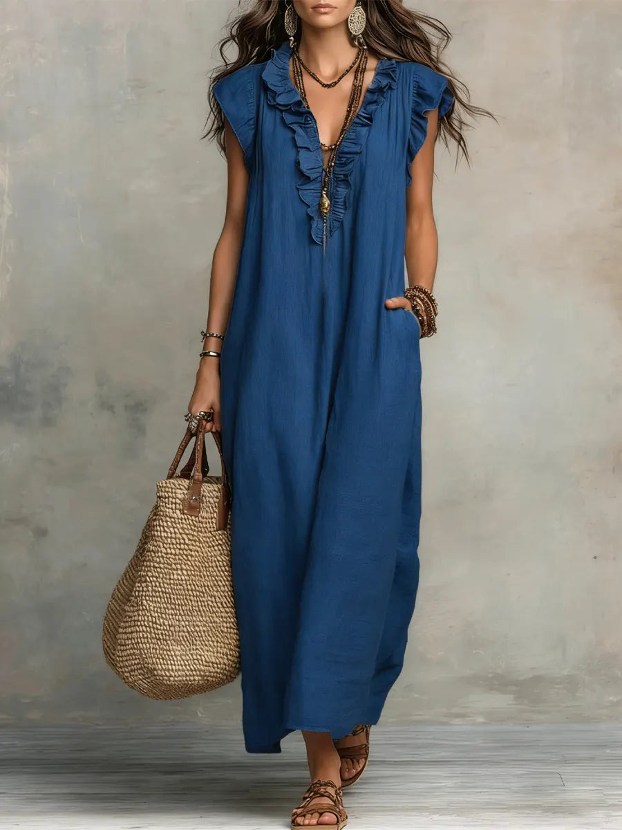 Women’s Boho Ruffle Maxi Dress