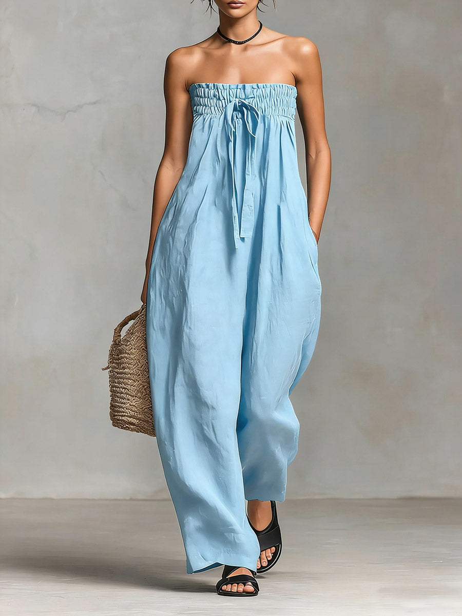 Women’s Strapless Flowy Maxi Dress