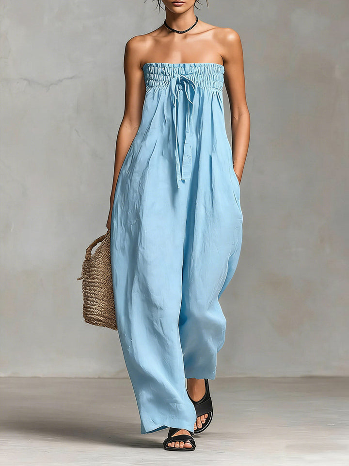 Women’s Strapless Flowy Maxi Dress